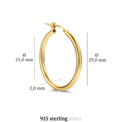 Bibbiena Poppi Casentino Ohrringe aus 925er Sterlingsilber mit 14 Karat Goldauflage|Parte di Me Online