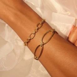 Bibbiena Poppi Clara 925 Sterling Silber vergoldetes Gliederarmband|Parte di Me Hot