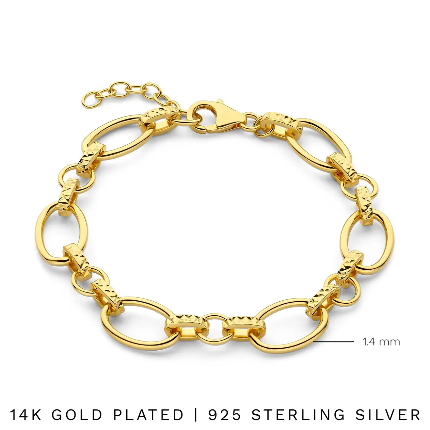 Bibbiena Poppi Clara 925 Sterling Silber vergoldetes Gliederarmband|Parte di Me Hot