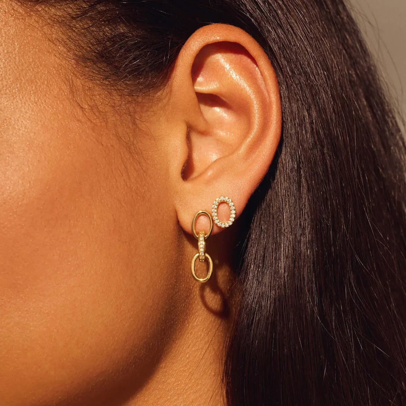 Bibbiena Poppi Clara 925 Sterling Silber vergoldet Tropfen Ohrringe mit Zirkoniasteinen|Parte di Me Hot