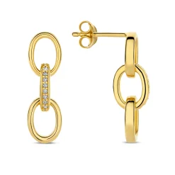 Bibbiena Poppi Clara 925 Sterling Silber vergoldet Tropfen Ohrringe mit Zirkoniasteinen|Parte di Me Hot