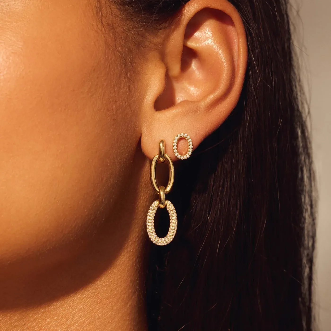 Bibbiena Poppi Clara 925 Sterling Silber vergoldet Tropfen Ohrringe mit Zirkoniasteinen|Parte di Me Discount