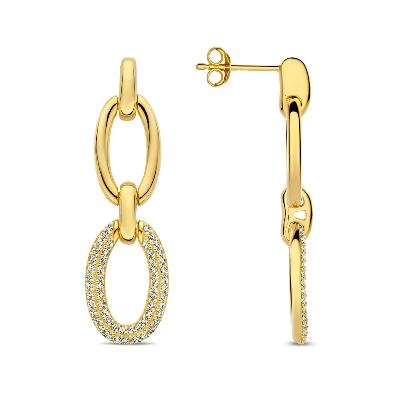 Bibbiena Poppi Clara 925 Sterling Silber vergoldet Tropfen Ohrringe mit Zirkoniasteinen|Parte di Me Discount