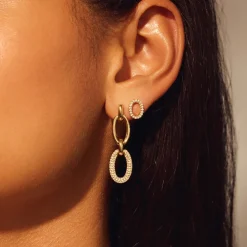 Bibbiena Poppi Clara 925 Sterling Silber vergoldet Ohrstecker mit Zirkoniasteinen|Parte di Me Best