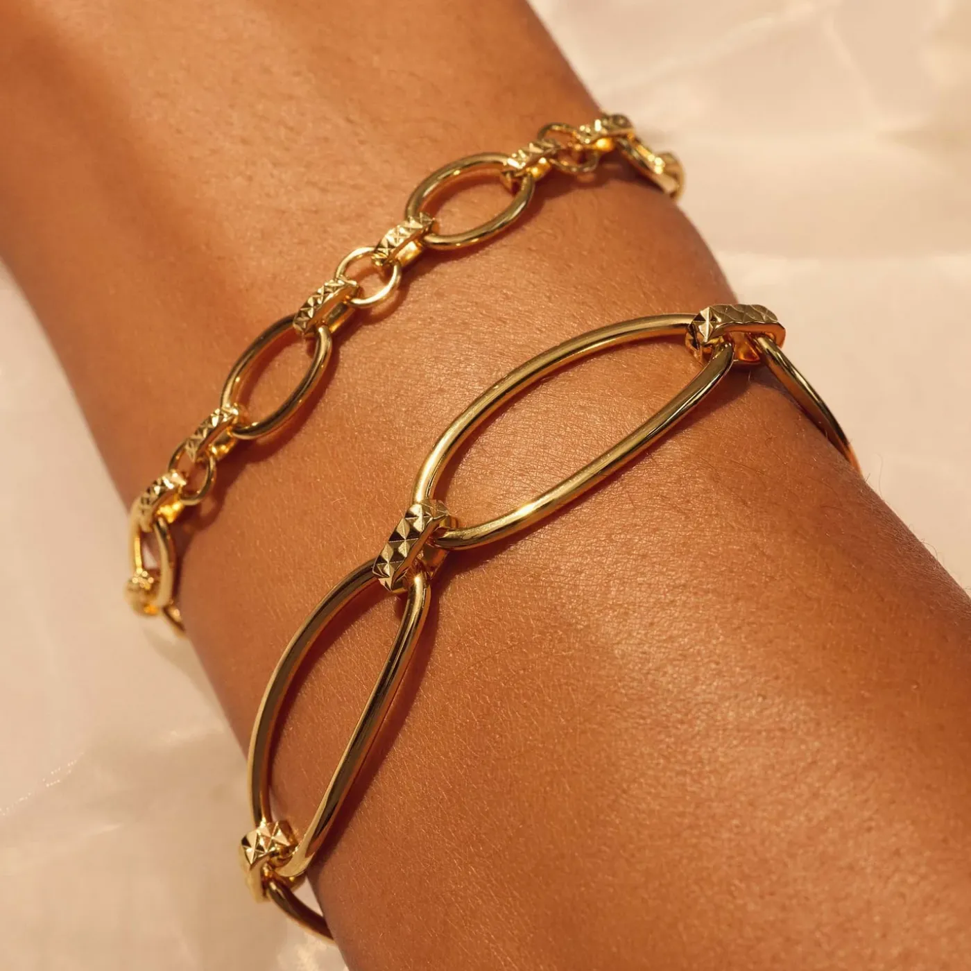 Bibbiena Poppi Clara 925er Sterlingsilber vergoldetes Gliederarmband mit 14 Karat Goldplattierung|Parte di Me Clearance