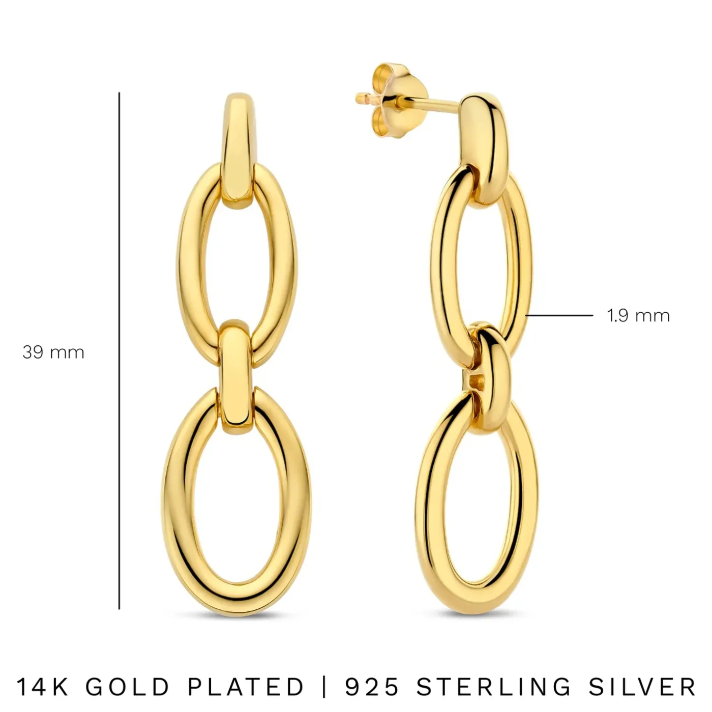 Bibbiena Poppi Clara 925er Sterlingsilber vergoldet Tropfenohrringe mit 14 Karat Goldplattierung|Parte di Me Hot