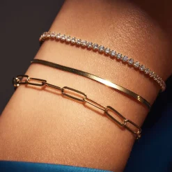 Bibbiena Poppi Felice 925er Sterlingsilber vergoldetes Gliederarmband mit 14 Karat Goldplattierung|Parte di Me Discount