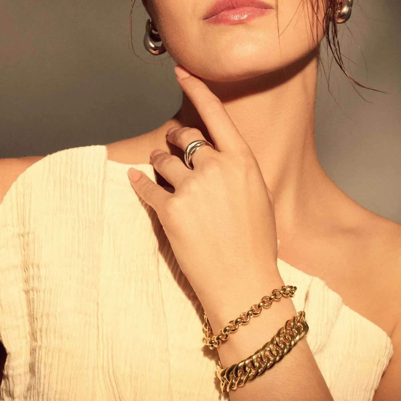 Bibbiena Poppi Lucy 925 Sterling Silber vergoldetes Gliederarmband|Parte di Me Discount