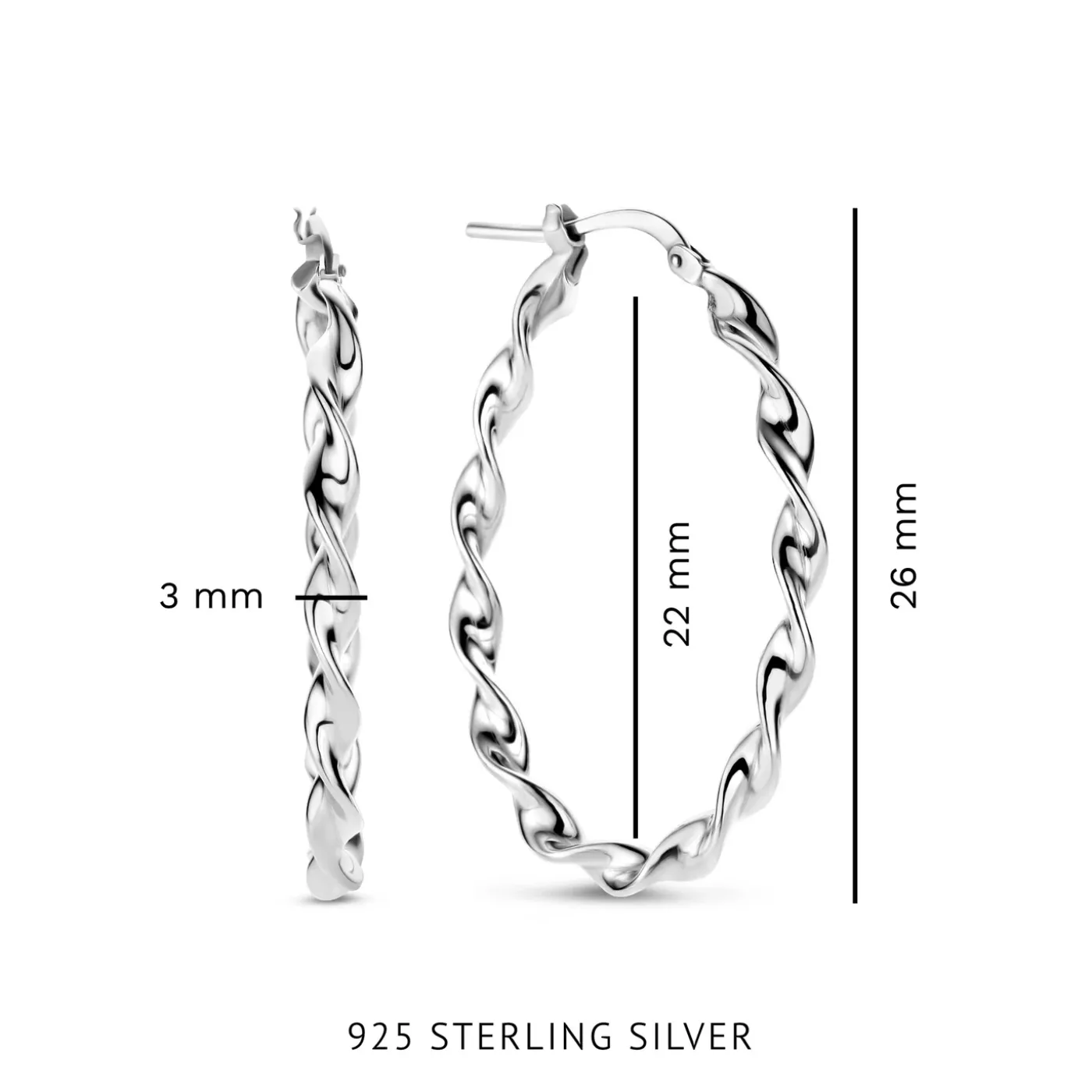 Bibbiena Poppi Viviana 925 Sterling Silber Ohrringe mit Drehung|Parte di Me Hot