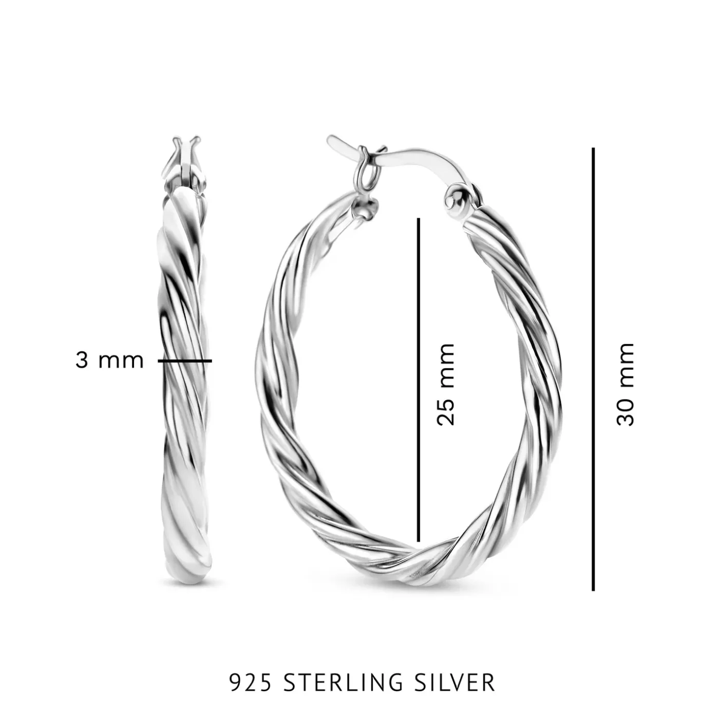 Bibbiena Poppi Viviana 925 Sterling Silber Ohrringe mit Drehung|Parte di Me Sale