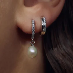 Brioso Cortona Bella 925 Sterling Silber Ohrringe mit Süßwasserperle|Parte di Me Best