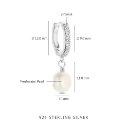 Brioso Cortona Bella 925 Sterling Silber Ohrringe mit Süßwasserperle|Parte di Me Best