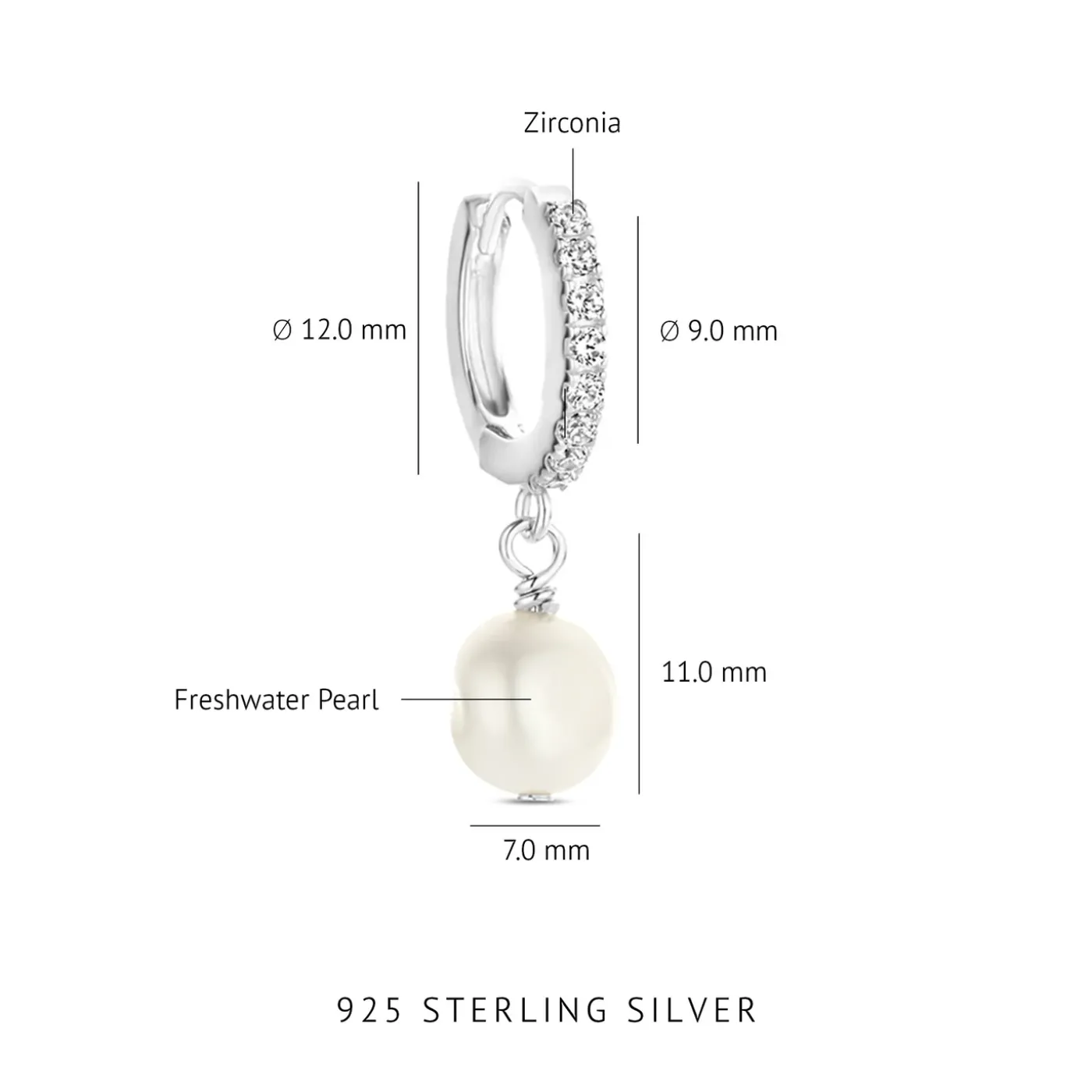 Brioso Cortona Bella 925 Sterling Silber Ohrringe mit Süßwasserperle|Parte di Me Best