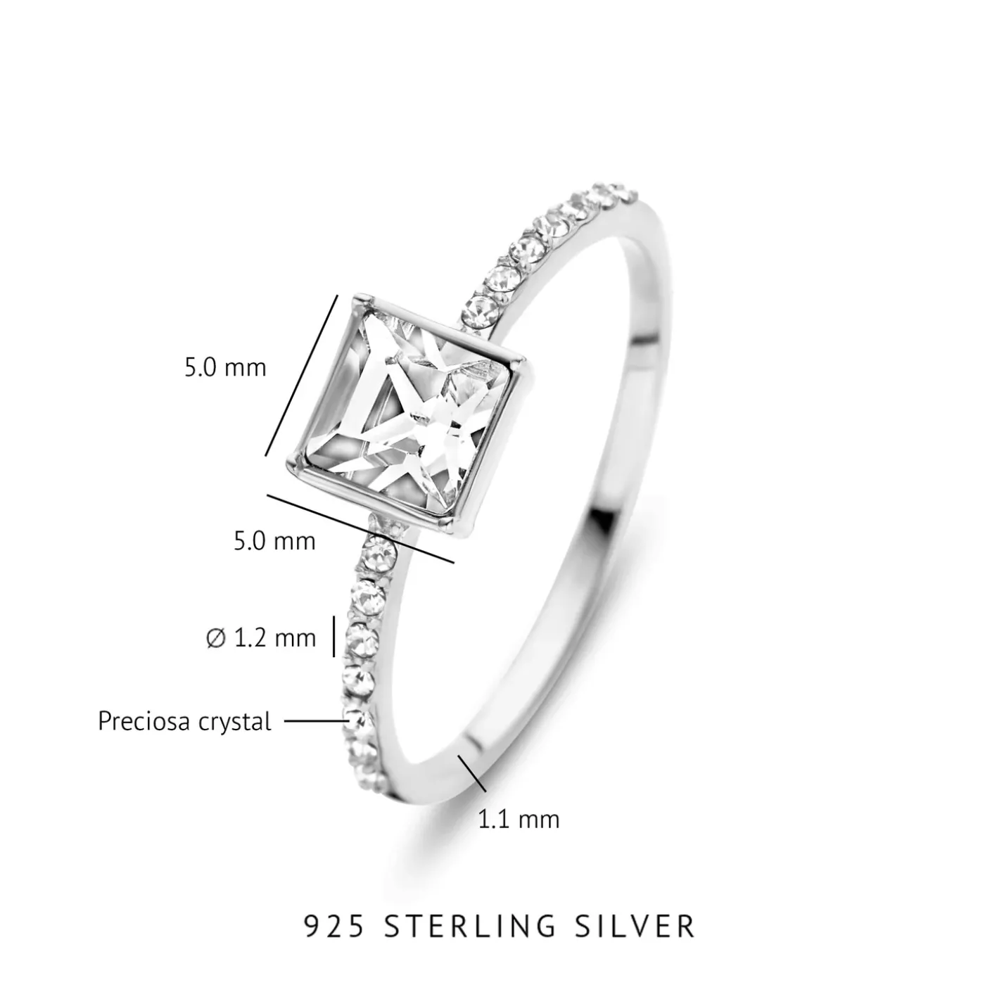 Cento Luci Pia Ring aus 925er Sterlingsilber mit Preciosa-Kristall|Parte di Me Best