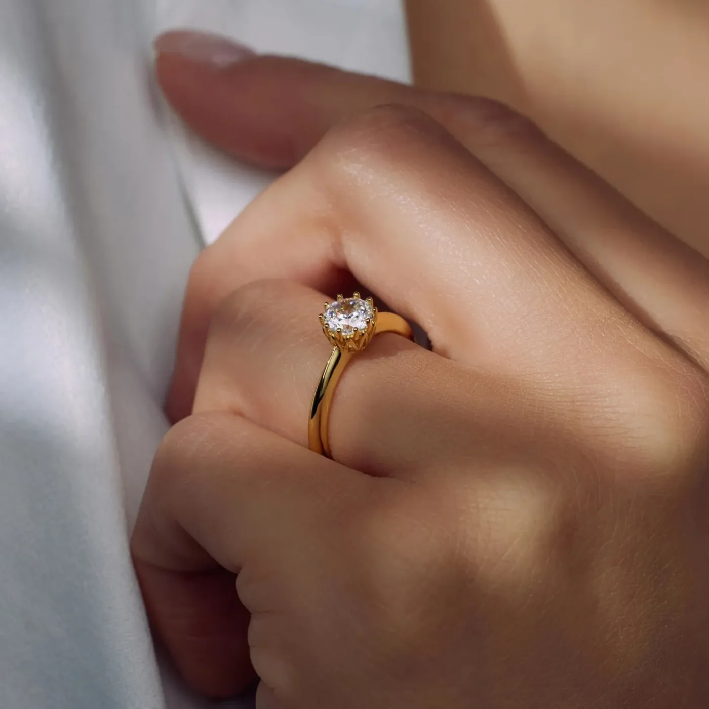 Cento Luci Rosia 925 Sterlingsilber vergoldeter Ring mit Zirkoniastein|Parte di Me Hot