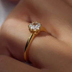 Cento Luci Rosia 925 Sterlingsilber vergoldeter Ring mit Zirkoniastein|Parte di Me Hot