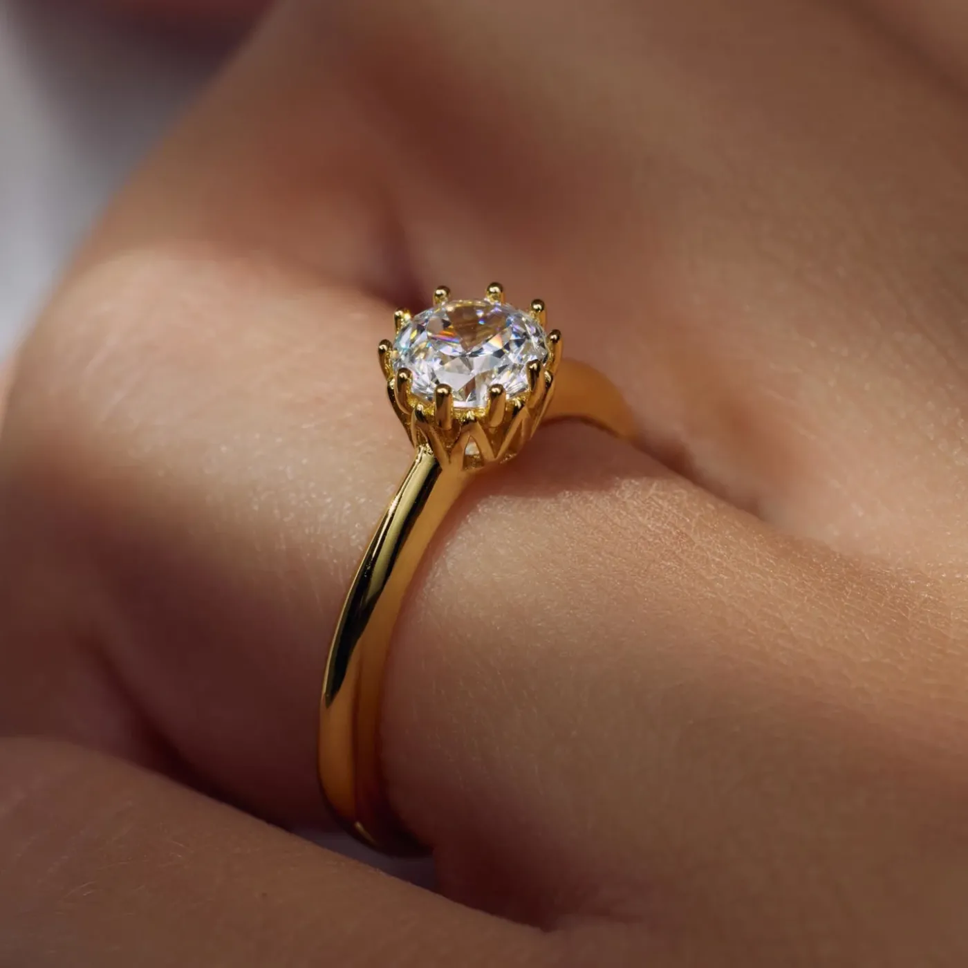 Cento Luci Rosia 925 Sterlingsilber vergoldeter Ring mit Zirkoniastein|Parte di Me Hot