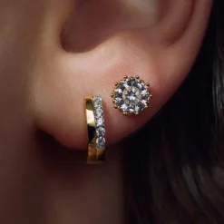 Cento Luci Rosia 925 Sterlingsilber vergoldete Ohrstecker mit Zirkoniastein|Parte di Me Discount