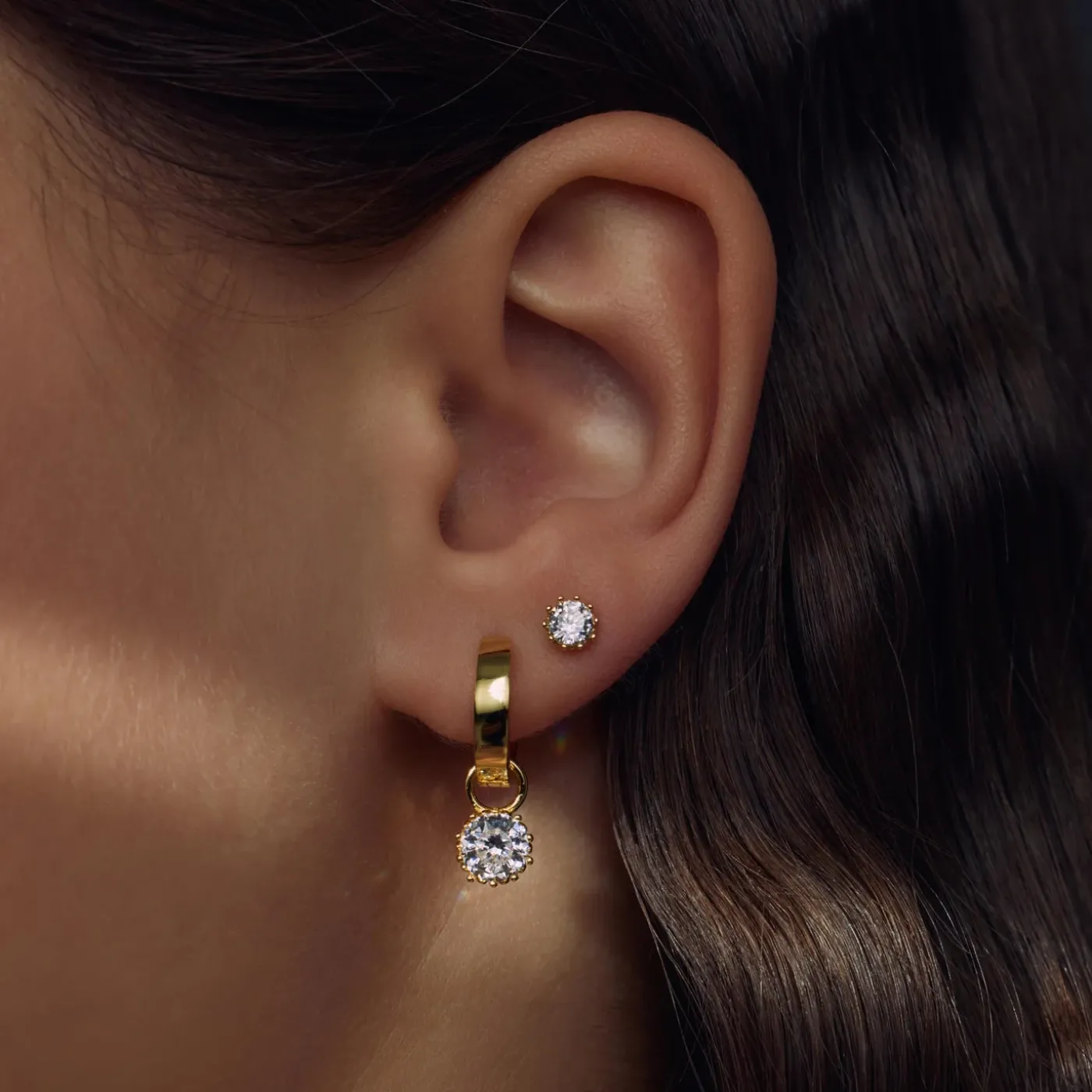 Cento Luci Rosia 925er Sterlingsilber vergoldete Ohrringe mit Zirkoniastein|Parte di Me New