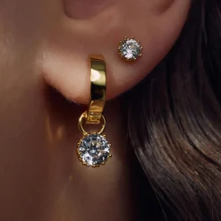 Cento Luci Rosia 925er Sterlingsilber vergoldete Ohrringe mit Zirkoniastein|Parte di Me New