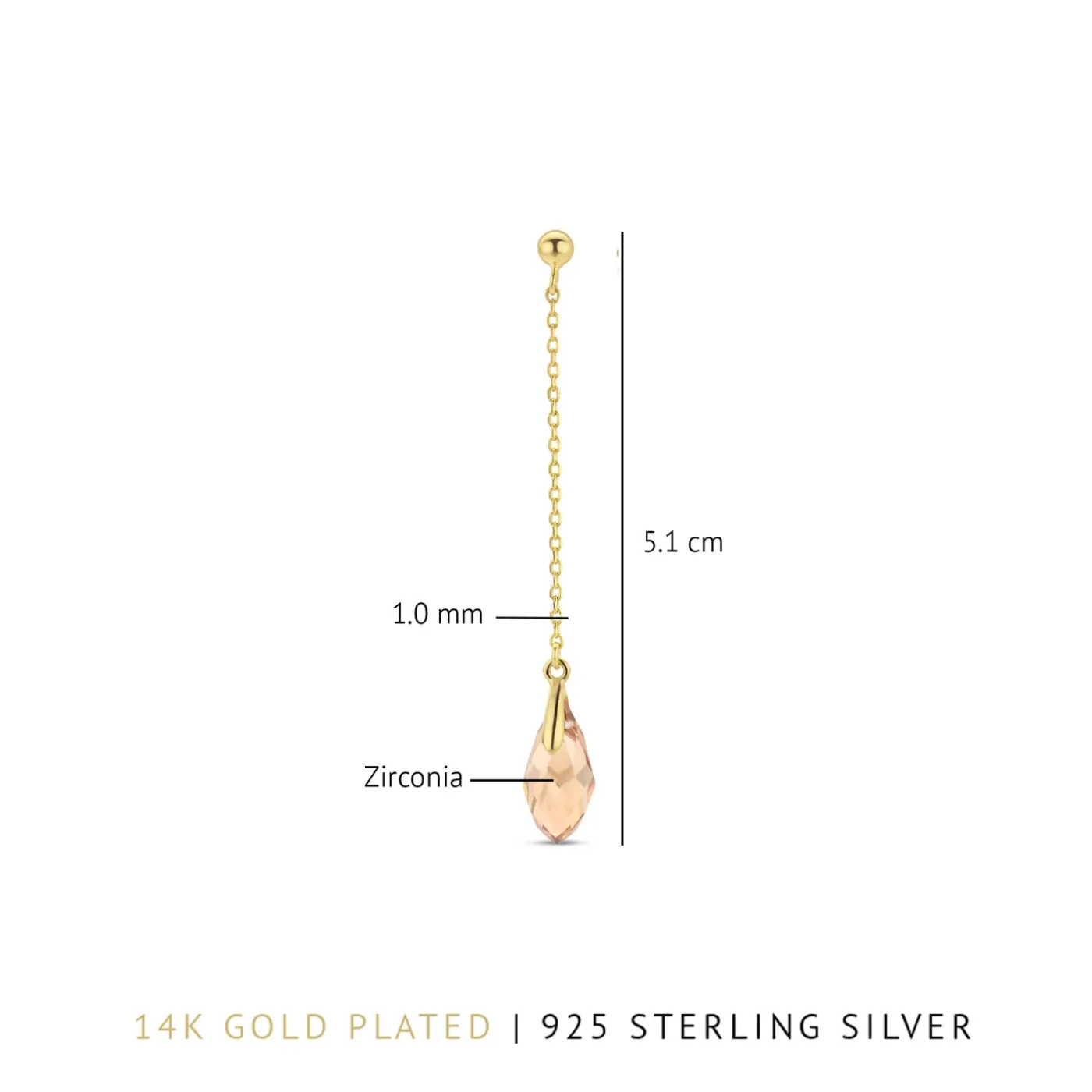 La Sirena Ombrone 925er Sterlingsilber vergoldet Tropfenohrringe mit 14 Karat Vergoldung|Parte di Me Best