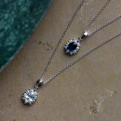 Mia Colore Azure Halskette aus 925er Sterlingsilber mit blauem Zirkoniastein|Parte di Me Clearance