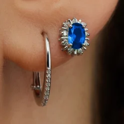 Mia Colore Azure Ohrstecker aus 925er Sterlingsilber mit blauem Zirkoniastein|Parte di Me Outlet