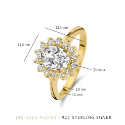 Mia Colore Bianca 925 Sterlingsilber vergoldeter Ring mit Zirkoniastein|Parte di Me Discount
