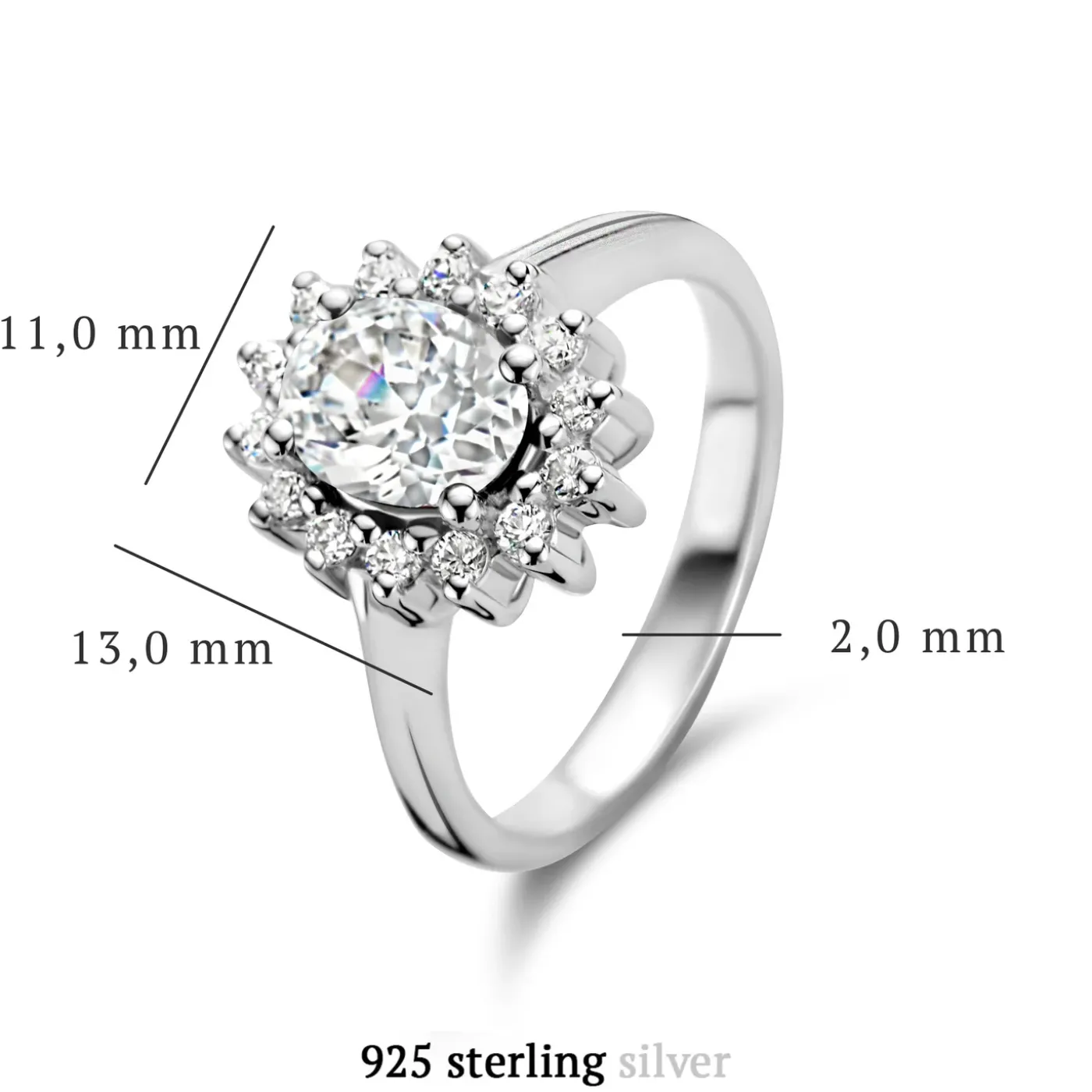 Mia Colore Bianca Ring aus 925er Sterlingsilber mit Zirkoniastein|Parte di Me Clearance