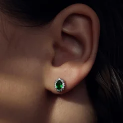 Mia Colore Verdi Ohrstecker aus 925er Sterlingsilber mit grünem Zirkoniastein|Parte di Me Clearance