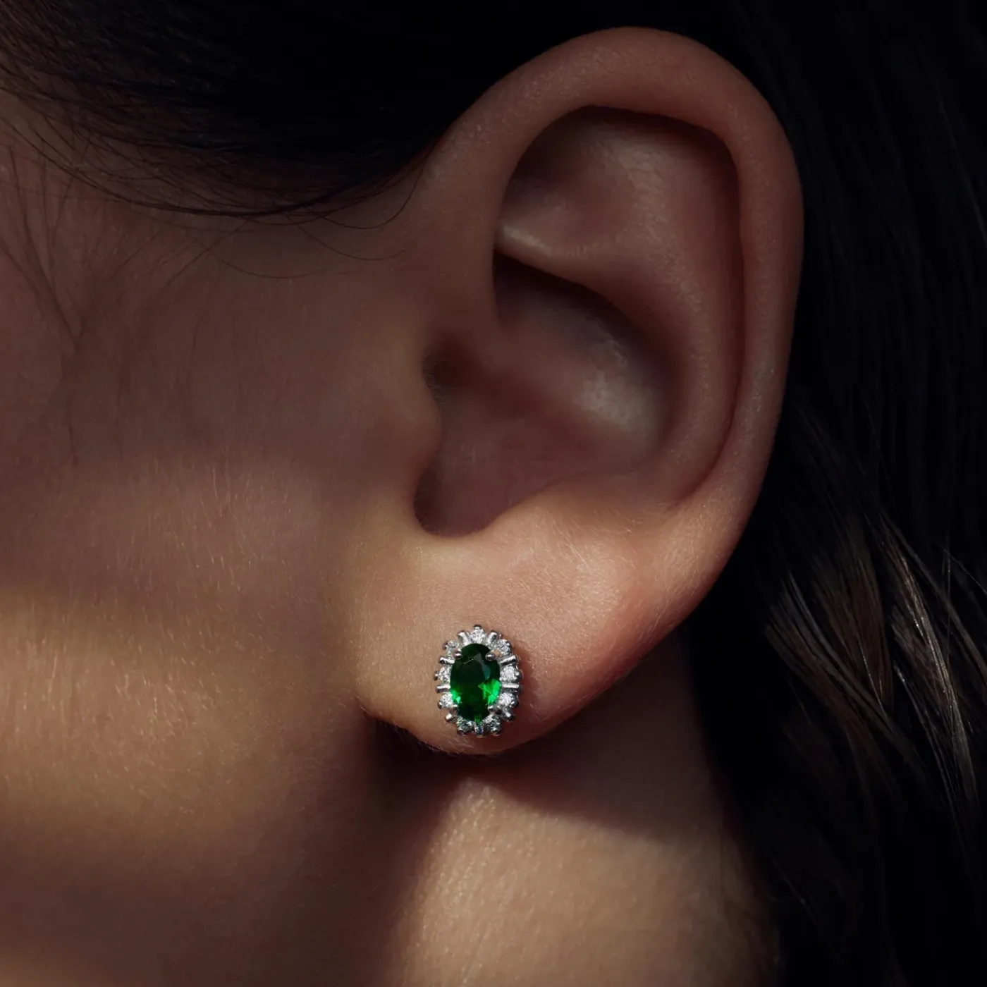 Mia Colore Verdi Ohrstecker aus 925er Sterlingsilber mit grünem Zirkoniastein|Parte di Me Clearance