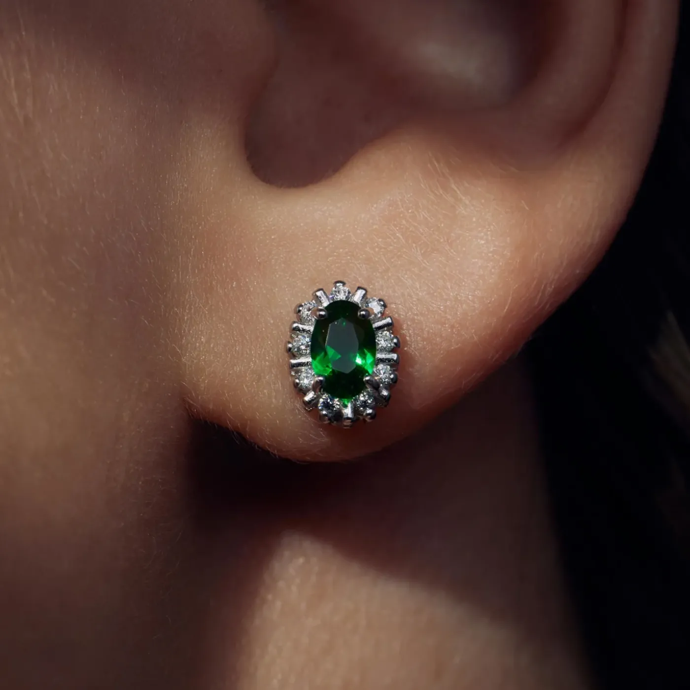 Mia Colore Verdi Ohrstecker aus 925er Sterlingsilber mit grünem Zirkoniastein|Parte di Me Clearance