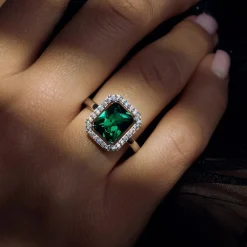 Mia Colore Verdi Ring aus 925er Sterlingsilber mit grünem Zirkoniastein|Parte di Me Best