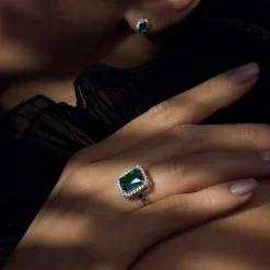 Mia Colore Verdi Ring aus 925er Sterlingsilber mit grünem Zirkoniastein|Parte di Me Best