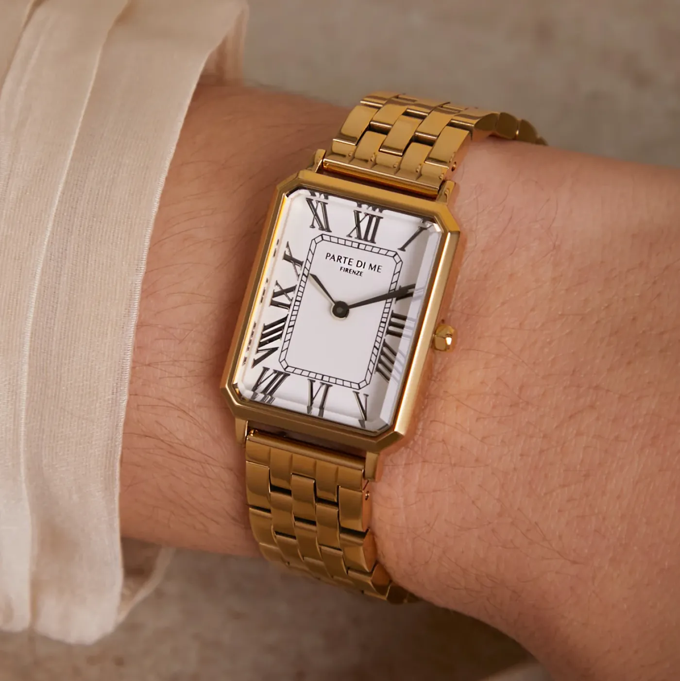 Orologio rechteckige Damenuhr goldfarben und weiß|Parte di Me Online