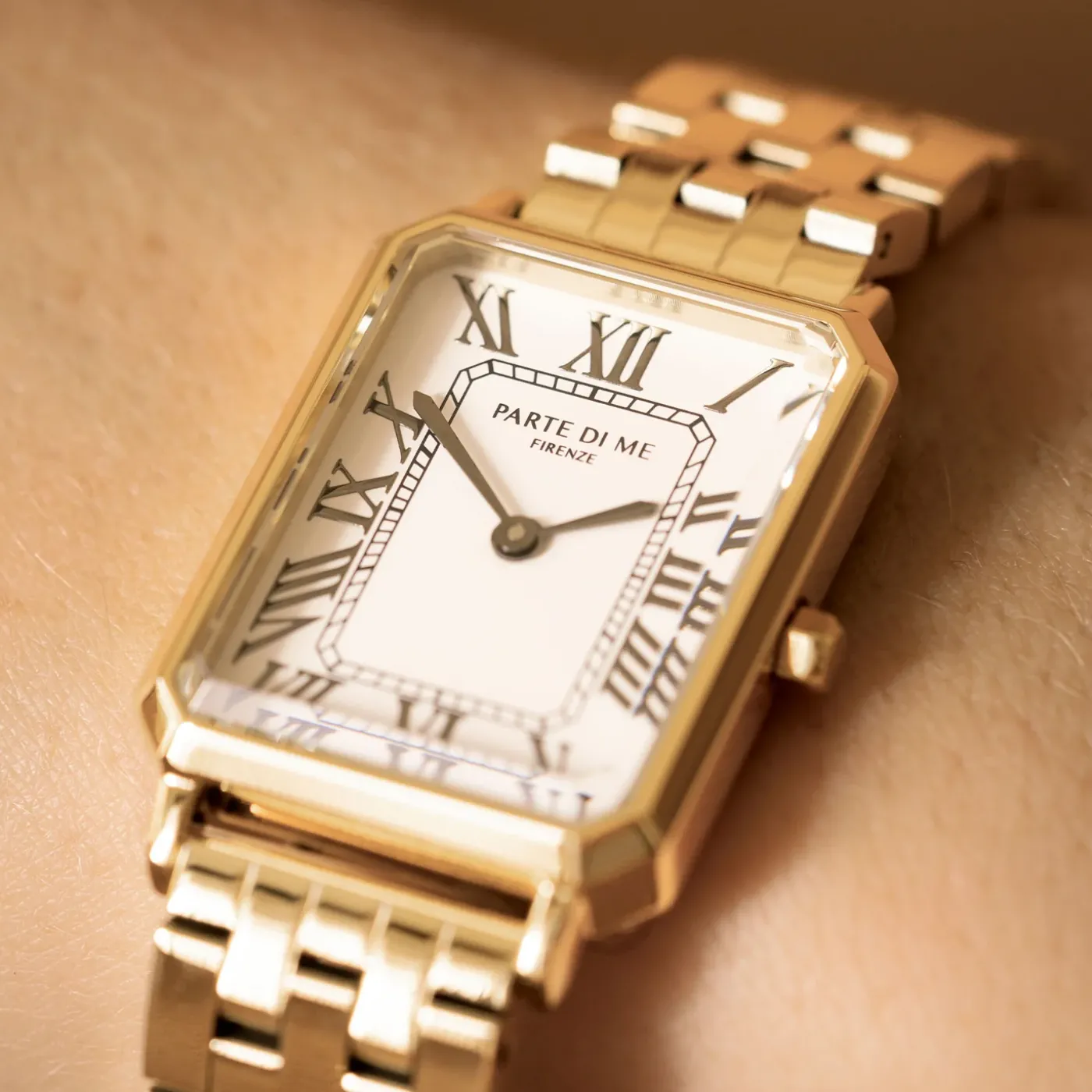 Orologio rechteckige Damenuhr goldfarben und weiß|Parte di Me Online