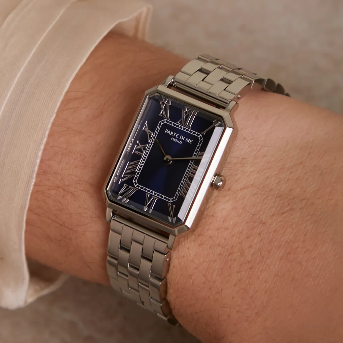 Orologio rechteckige Damenuhr silberfarben und dunkelblau|Parte di Me Fashion