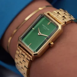 Orologio rechteckige Damenuhr goldfarben und grün|Parte di Me Clearance