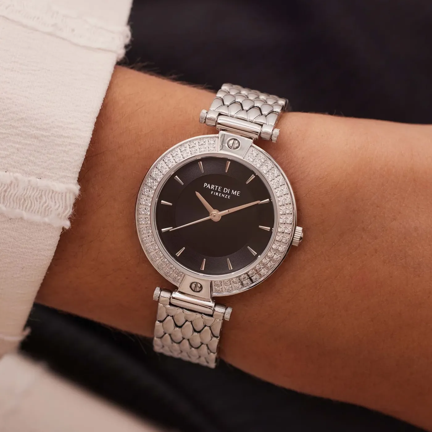 Orologio runde Damenuhr silberfarben und schwarz|Parte di Me Sale