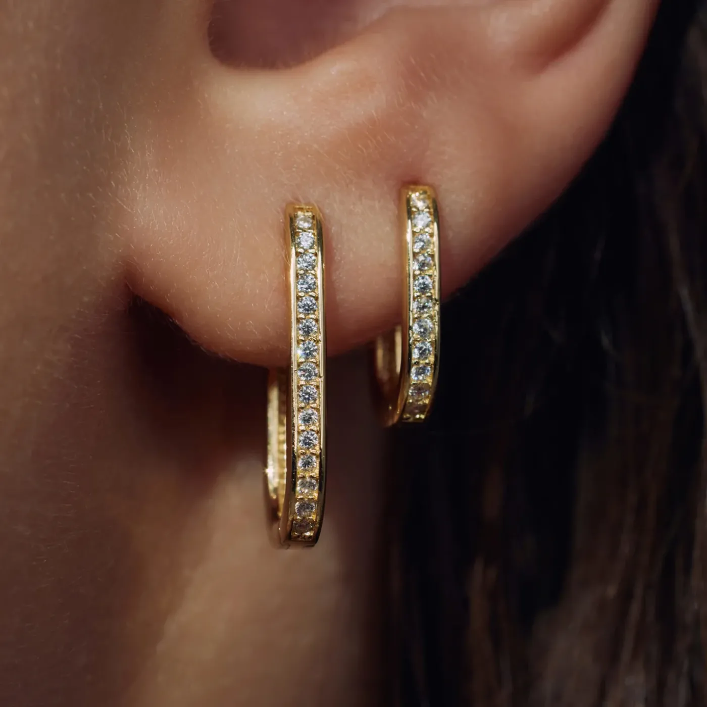 Ponte Vecchio Elina 925er Sterlingsilber vergoldete Ohrringe mit Zirkoniasteinen|Parte di Me New