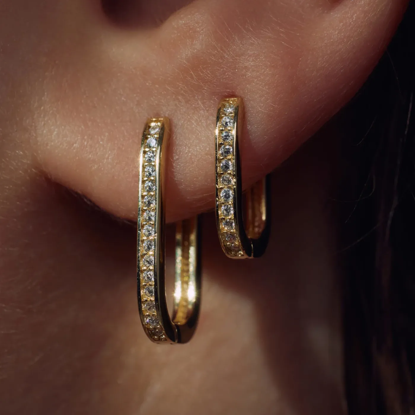 Ponte Vecchio Elina 925er Sterlingsilber vergoldete Ohrringe mit Zirkoniasteinen|Parte di Me New