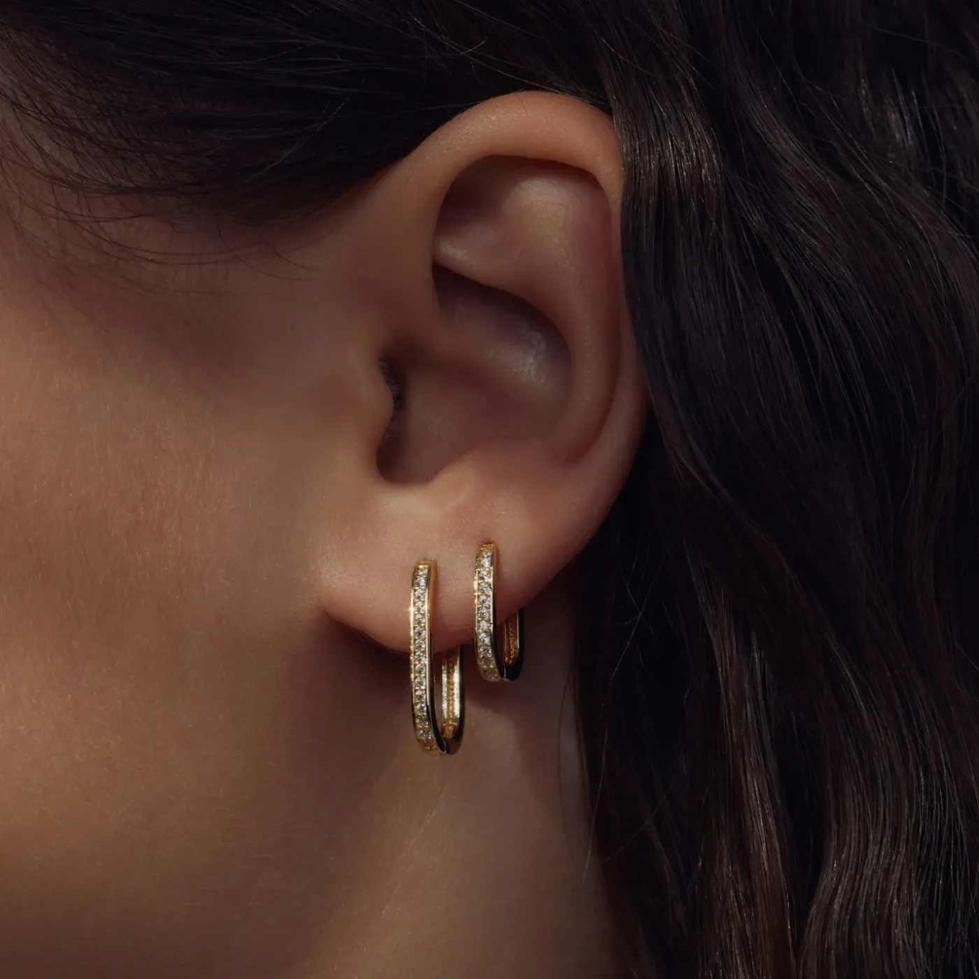 Ponte Vecchio Elina 925er Sterlingsilber vergoldete Ohrringe mit Zirkoniasteinen|Parte di Me New