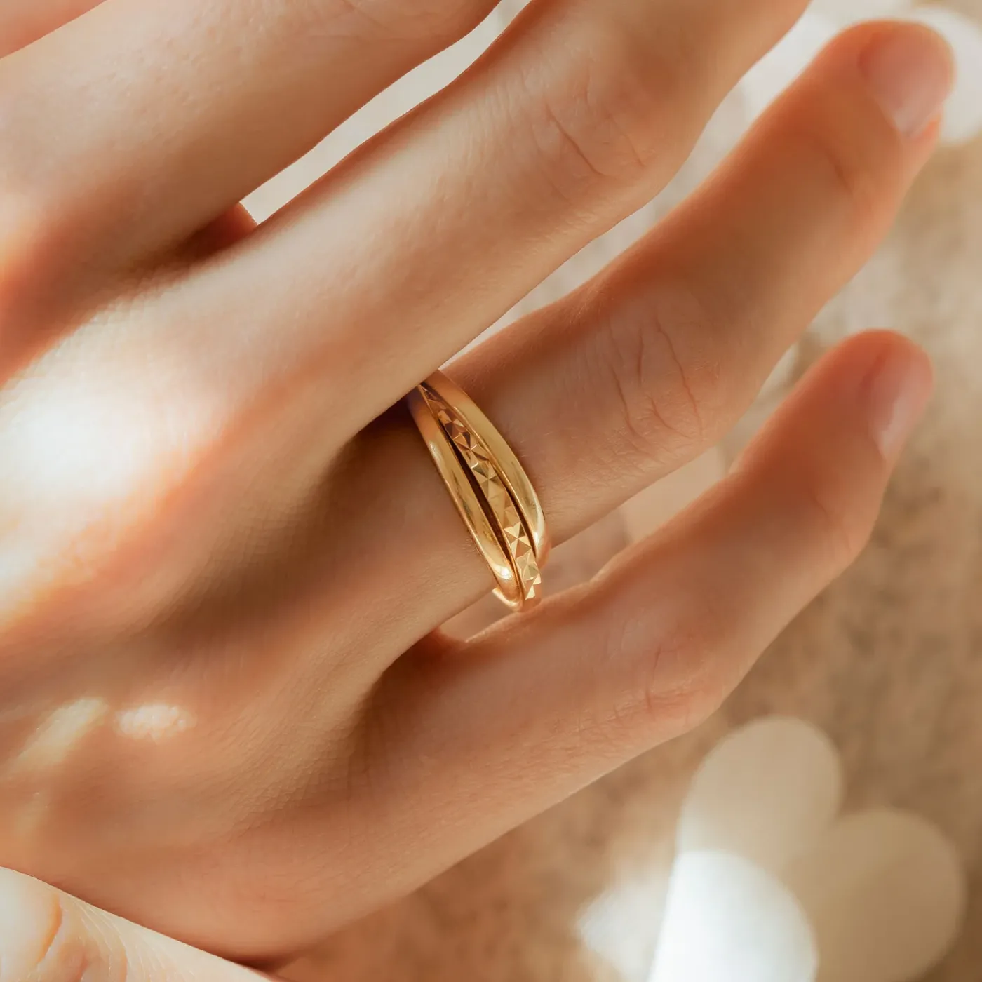 Ponte Vecchio Lucilla Ring aus vergoldetem 925er Sterlingsilber mit Diamantschliff|Parte di Me Best