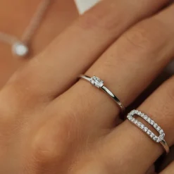 Ponte Vecchio Milena Ring aus 925er Sterlingsilber mit Zirkoniastein|Parte di Me Online