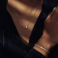 Ponte Vecchio Sofia 925 Sterlingsilber vergoldetes Collier mit Zirkoniastein|Parte di Me New