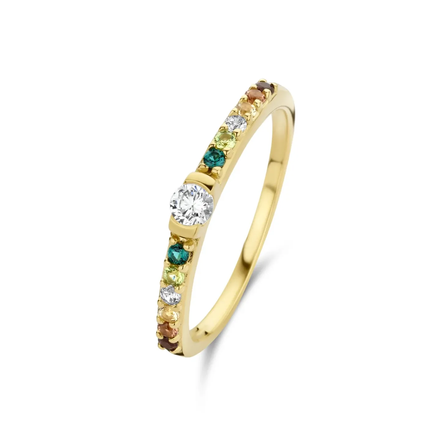 Ring Santa Maria del Fiore 925 Sterlingsilber vergoldet mit farbigen Zirkoniasteinen|Parte di Me Discount