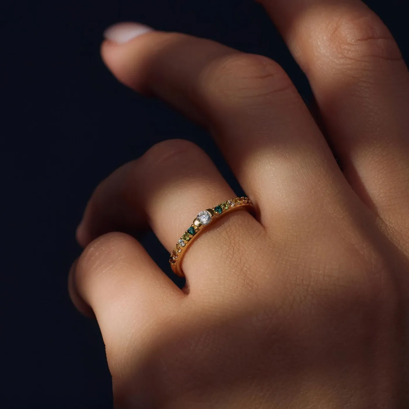 Ring Santa Maria del Fiore 925 Sterlingsilber vergoldet mit farbigen Zirkoniasteinen|Parte di Me Discount