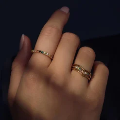 Ring Santa Maria del Fiore 925 Sterlingsilber vergoldet mit farbigen Zirkoniasteinen|Parte di Me Best