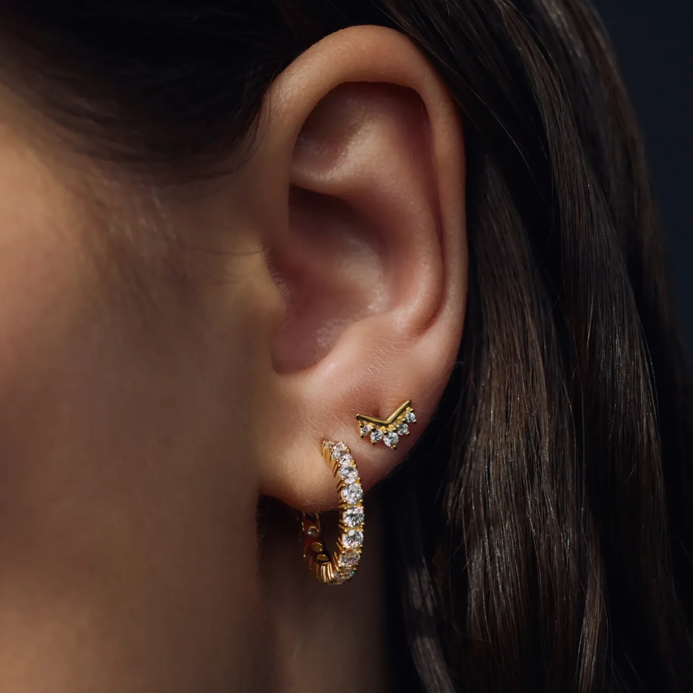 Santa Maria del Fiore 925er Sterlingsilber vergoldete Ohrringe mit Zirkonias|Parte di Me Clearance