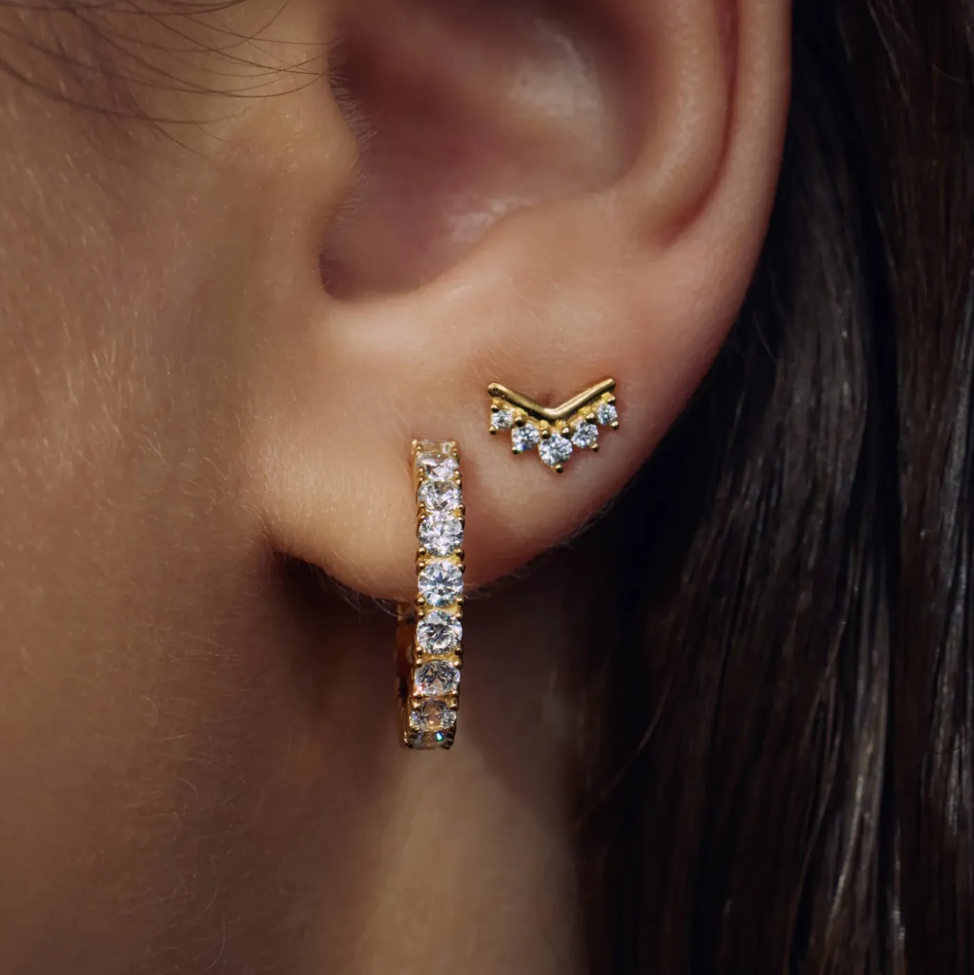 Santa Maria del Fiore 925er Sterlingsilber vergoldete Ohrringe mit Zirkonias|Parte di Me Clearance